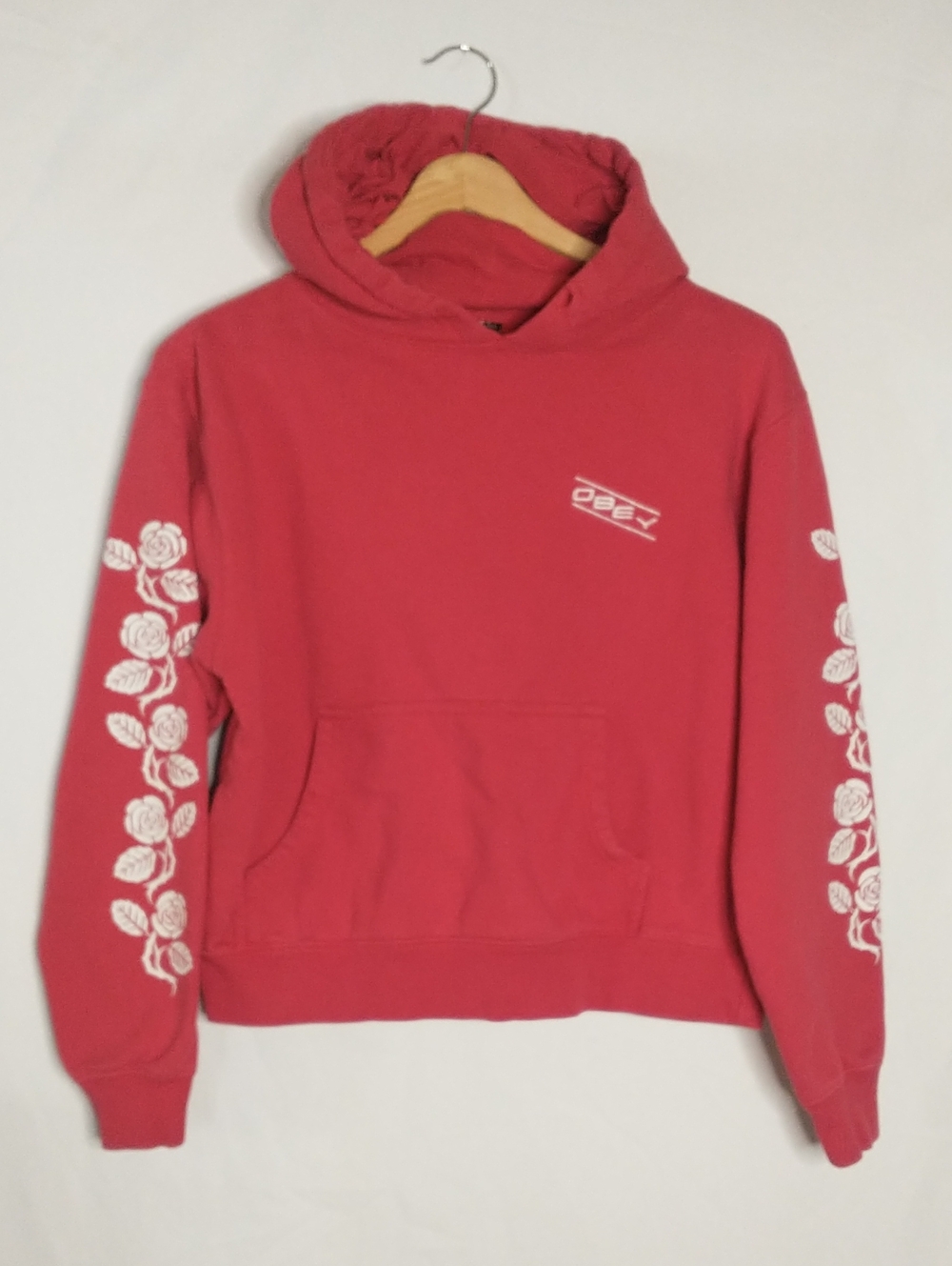 Obey Women's Rose Sleeve Hoodie Sweatshirt - Red